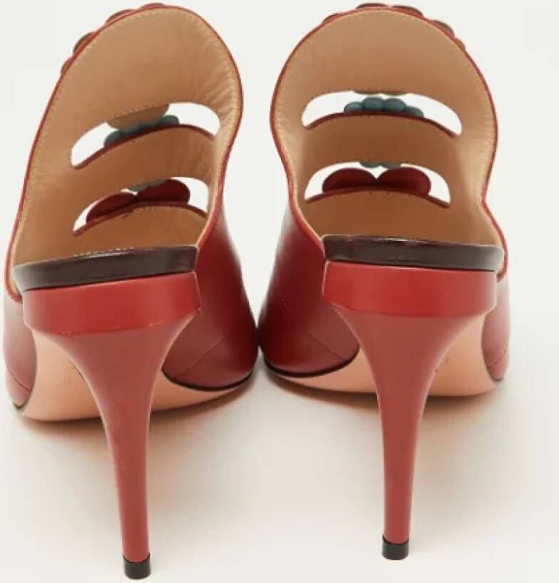 Fendi Vintage Pre-owned Leather sandals Red Dames