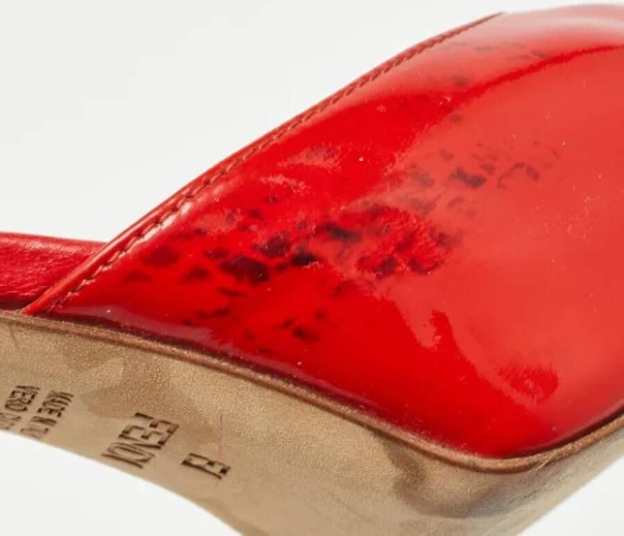 Fendi Vintage Pre-owned Leather sandals Red Dames