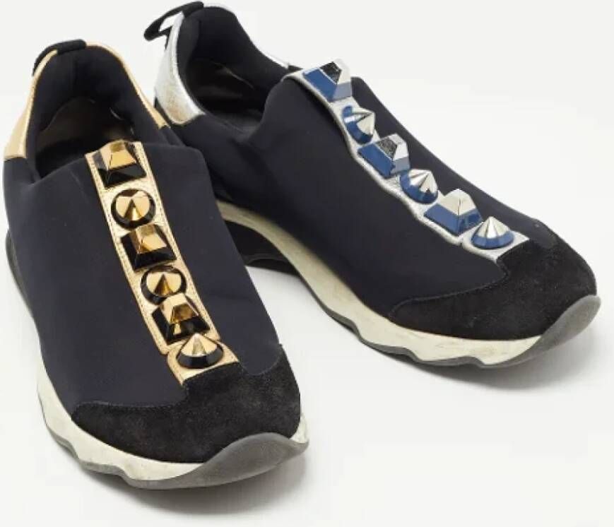 Fendi Vintage Pre-owned Leather sneakers Black Dames