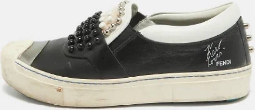 Fendi Vintage Pre-owned Leather sneakers Black Dames
