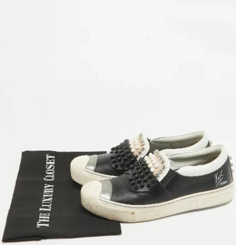 Fendi Vintage Pre-owned Leather sneakers Black Dames