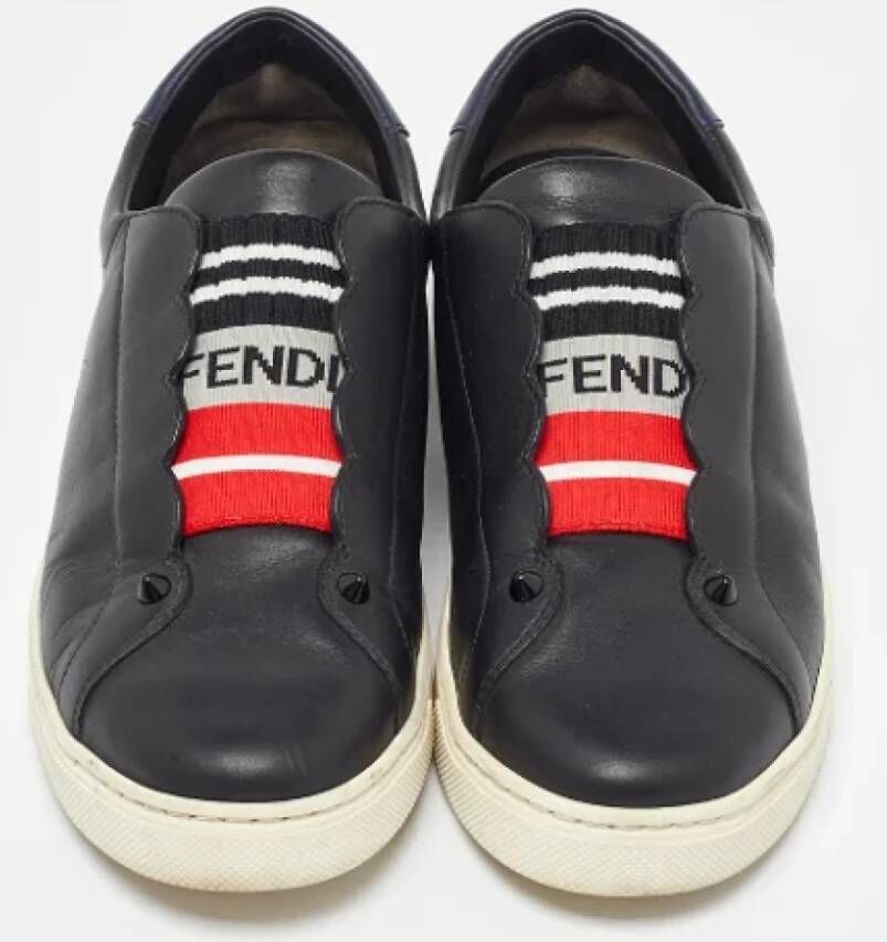 Fendi Vintage Pre-owned Leather sneakers Black Dames