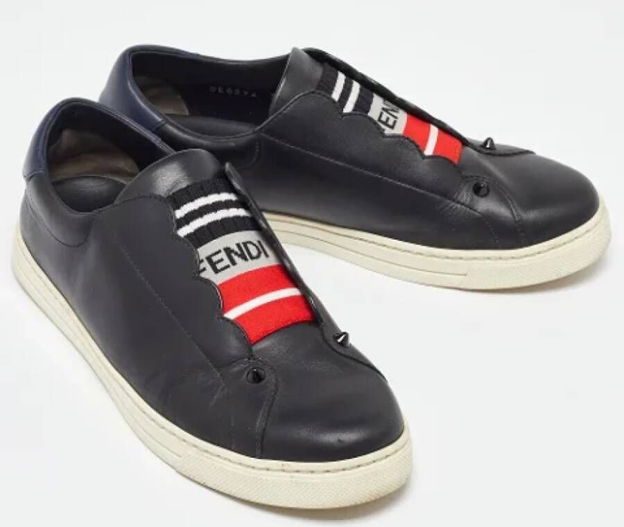 Fendi Vintage Pre-owned Leather sneakers Black Dames