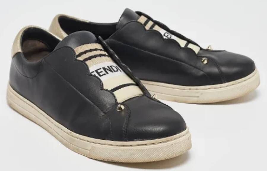 Fendi Vintage Pre-owned Leather sneakers Black Dames
