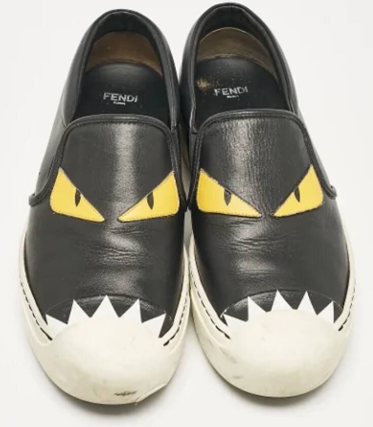 Fendi Vintage Pre-owned Leather sneakers Black Dames