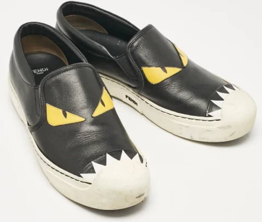 Fendi Vintage Pre-owned Leather sneakers Black Dames