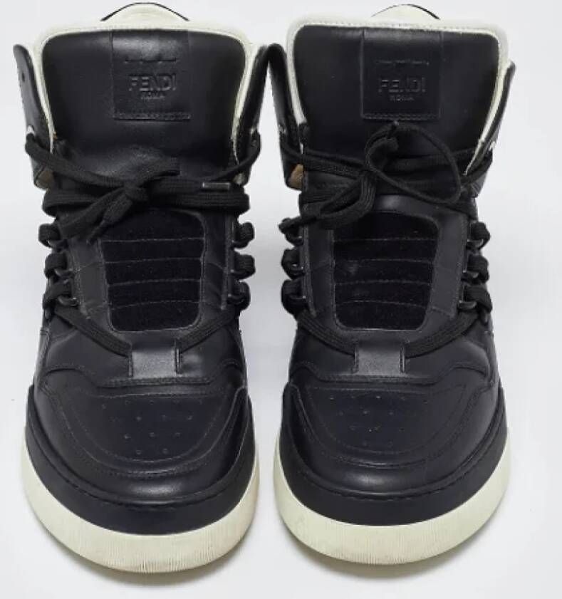 Fendi Vintage Pre-owned Leather sneakers Black Heren