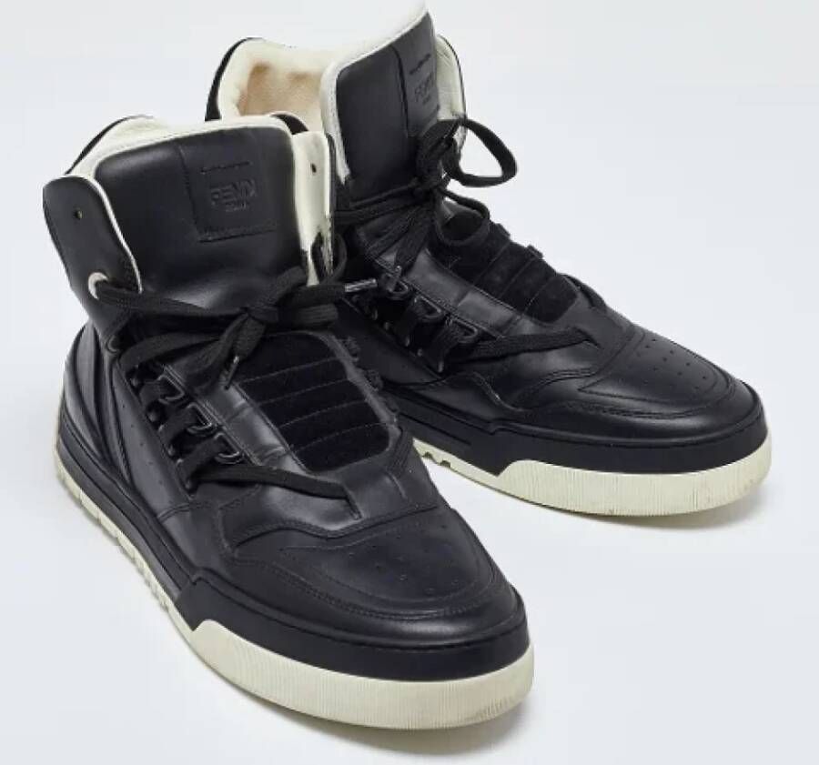 Fendi Vintage Pre-owned Leather sneakers Black Heren