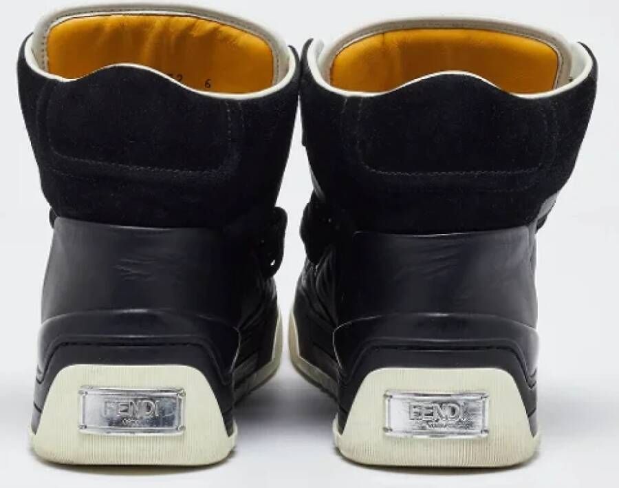 Fendi Vintage Pre-owned Leather sneakers Black Heren
