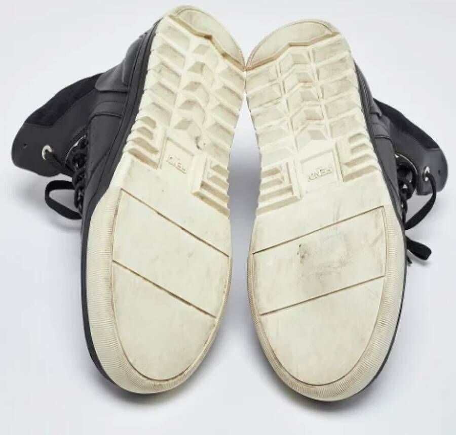 Fendi Vintage Pre-owned Leather sneakers Black Heren