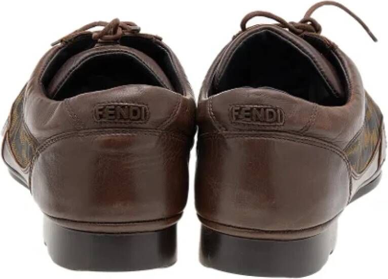 Fendi Vintage Pre-owned Leather sneakers Brown Dames