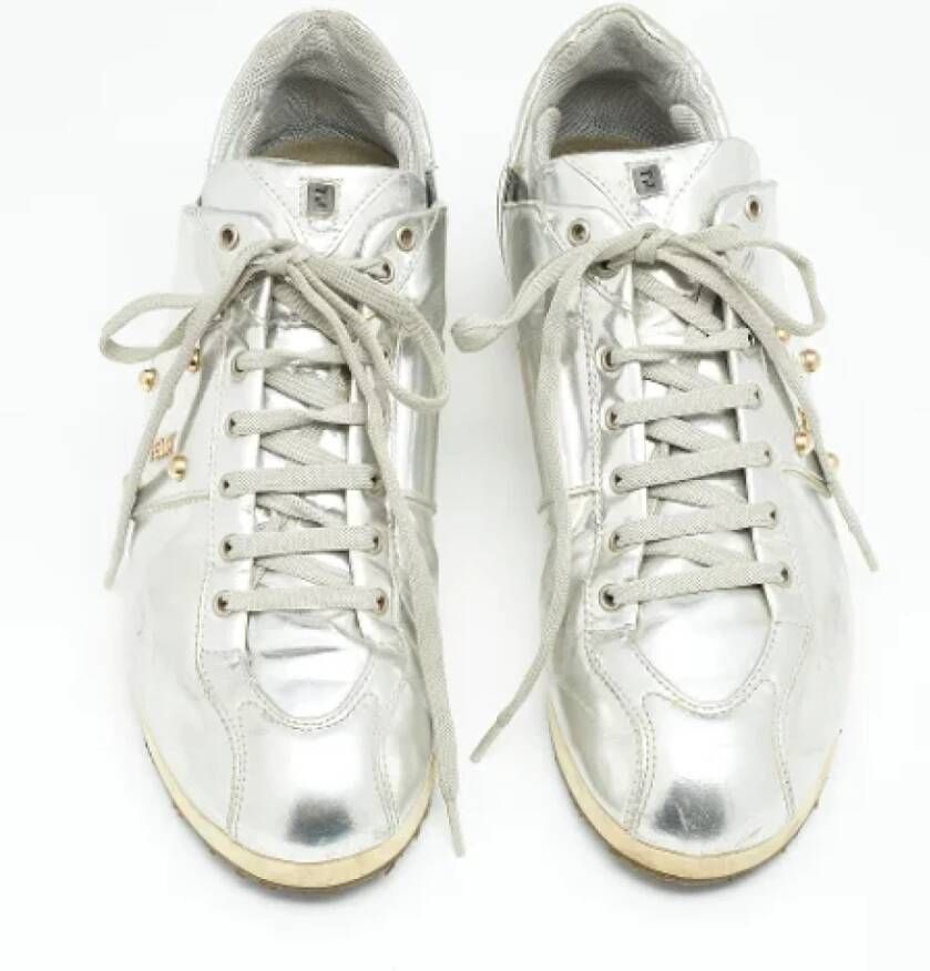 Fendi Vintage Pre-owned Leather sneakers Gray Dames