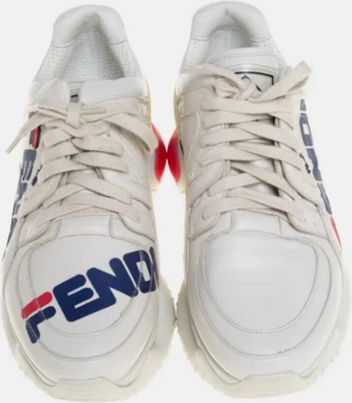 Fendi Vintage Pre-owned Leather sneakers White Dames