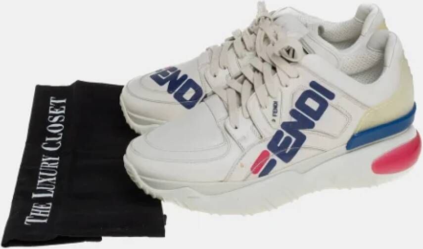 Fendi Vintage Pre-owned Leather sneakers White Dames