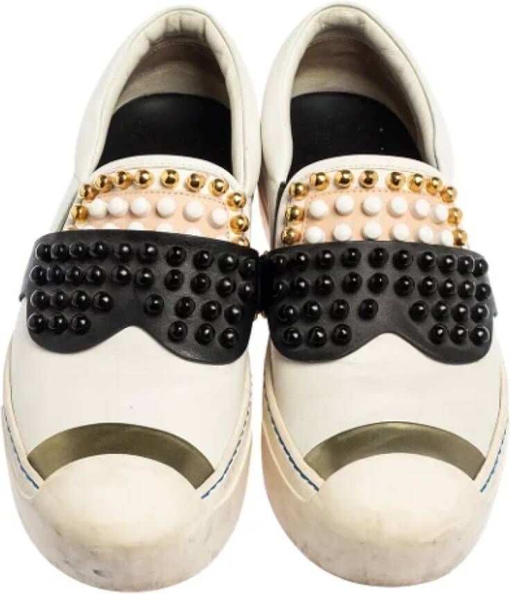 Fendi Vintage Pre-owned Leather sneakers White Dames