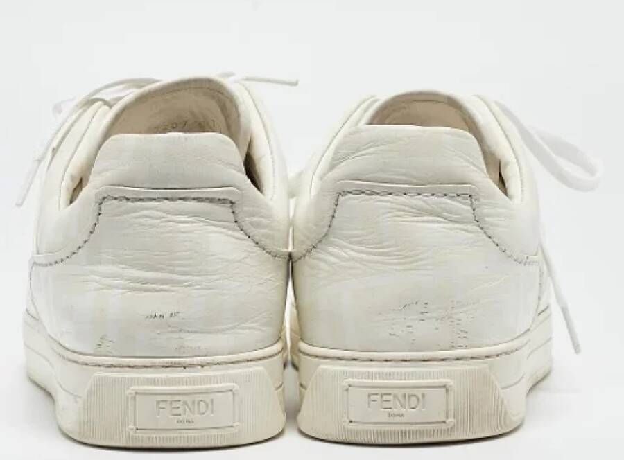 Fendi Vintage Pre-owned Leather sneakers White Dames