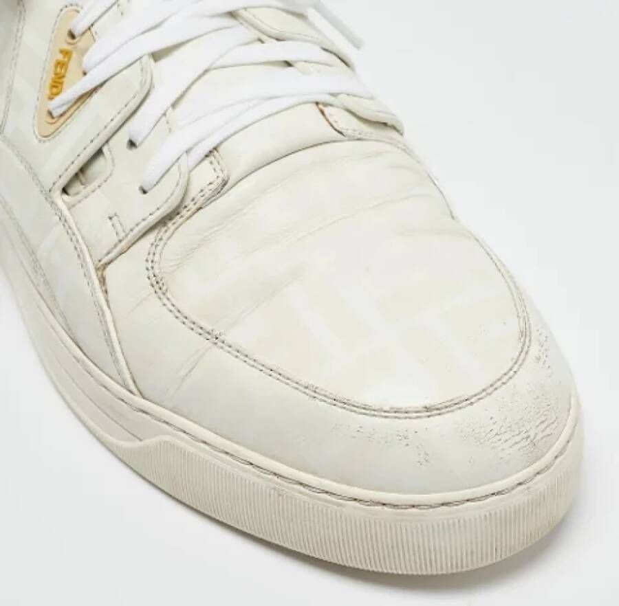 Fendi Vintage Pre-owned Leather sneakers White Dames