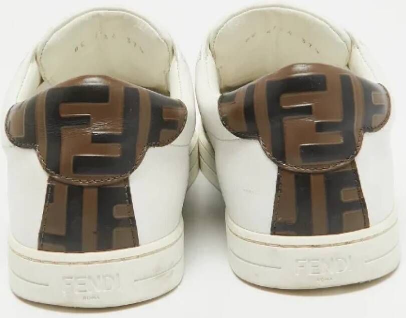 Fendi Vintage Pre-owned Leather sneakers White Dames