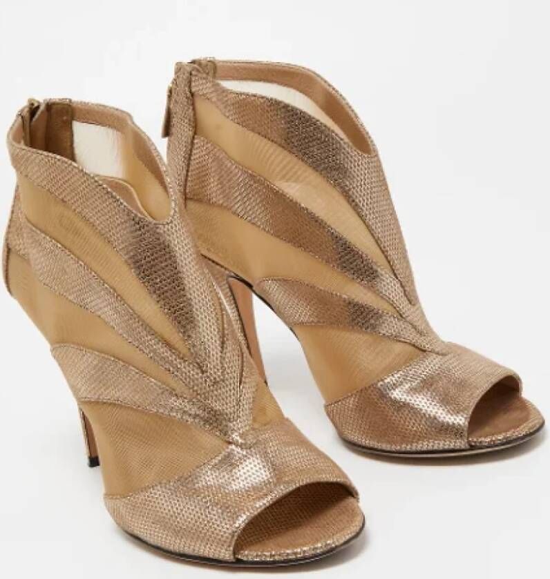 Fendi Vintage Pre-owned Mesh boots Beige Dames