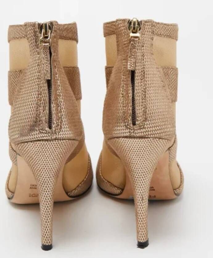 Fendi Vintage Pre-owned Mesh boots Beige Dames
