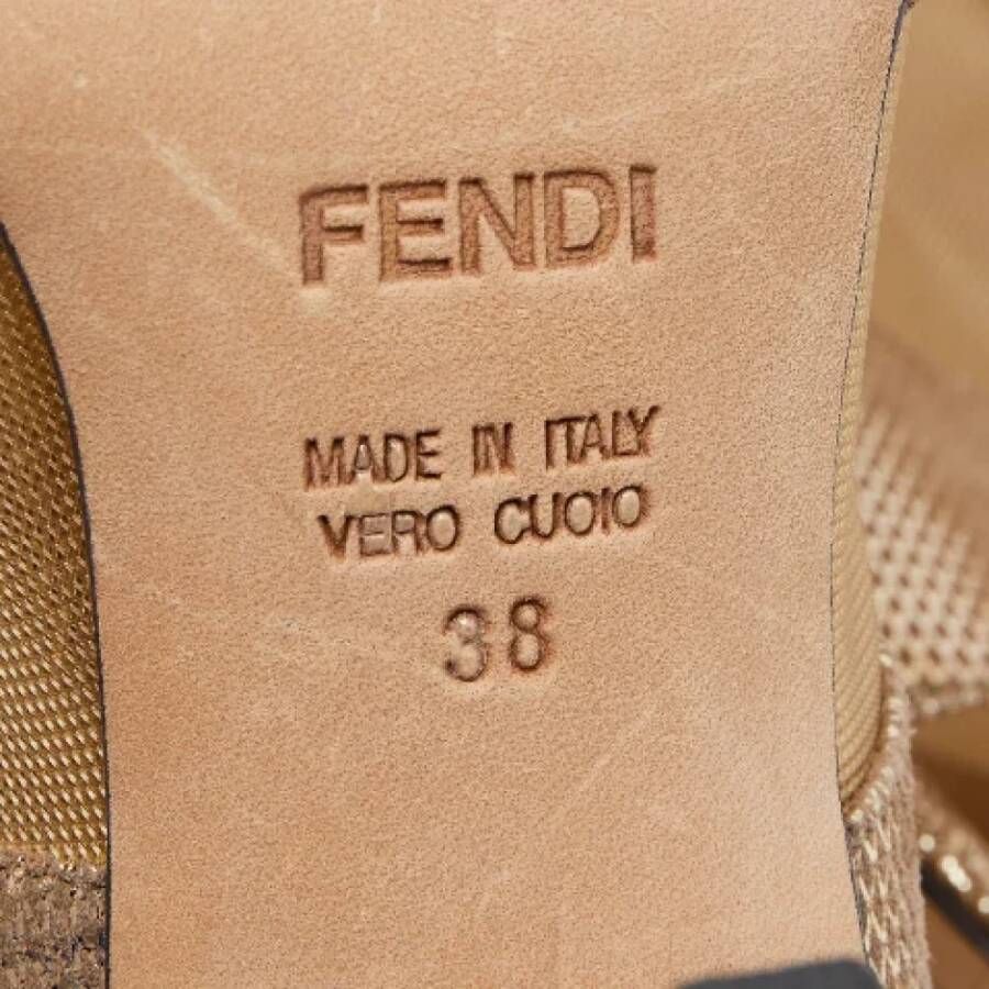 Fendi Vintage Pre-owned Mesh boots Beige Dames