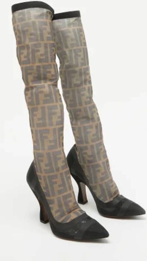 Fendi Vintage Pre-owned Mesh boots Black Dames