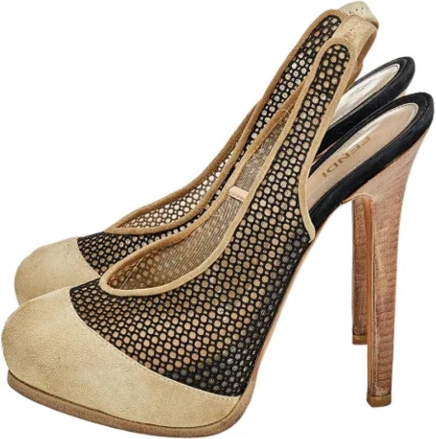 Fendi Vintage Pre-owned Mesh sandals Beige Dames