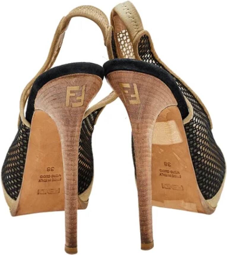 Fendi Vintage Pre-owned Mesh sandals Beige Dames