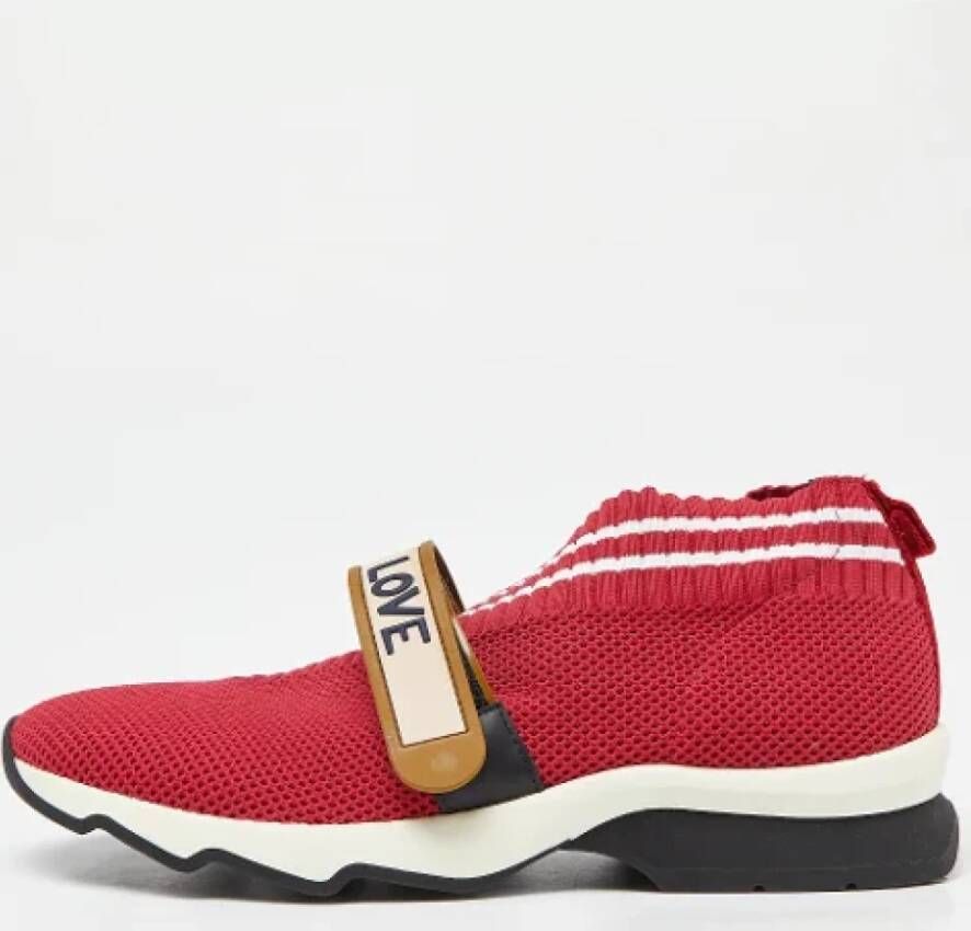 Fendi Vintage Pre-owned Mesh sneakers Red Dames