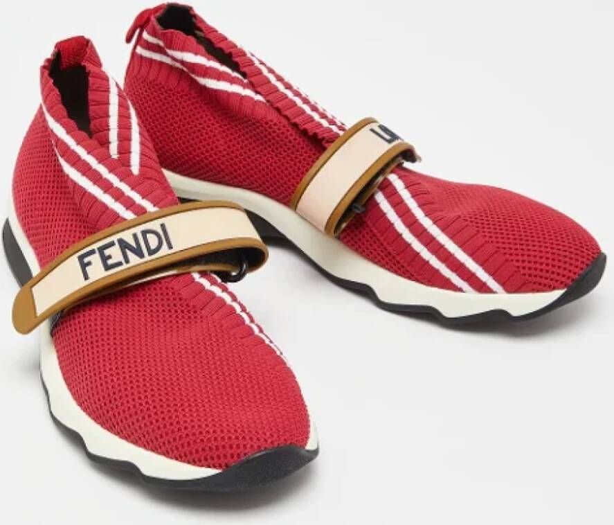 Fendi Vintage Pre-owned Mesh sneakers Red Dames