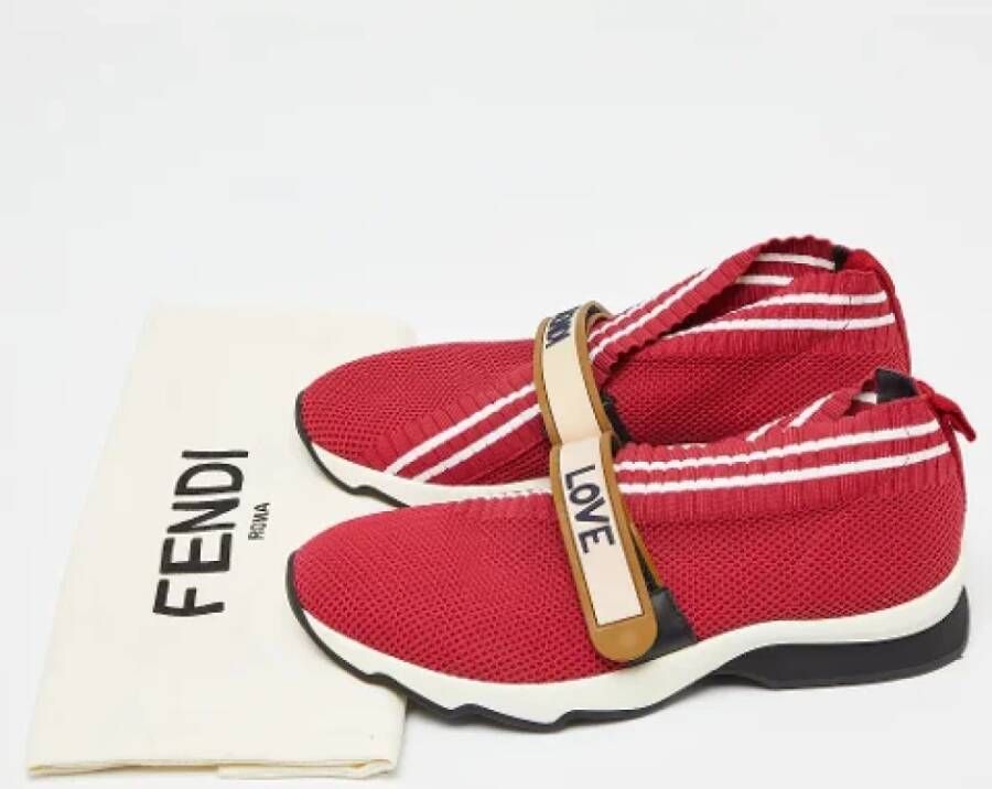 Fendi Vintage Pre-owned Mesh sneakers Red Dames