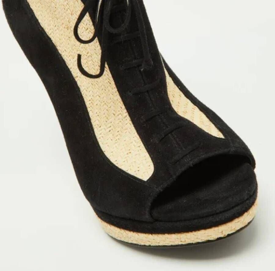 Fendi Vintage Pre-owned Raffia boots Black Dames