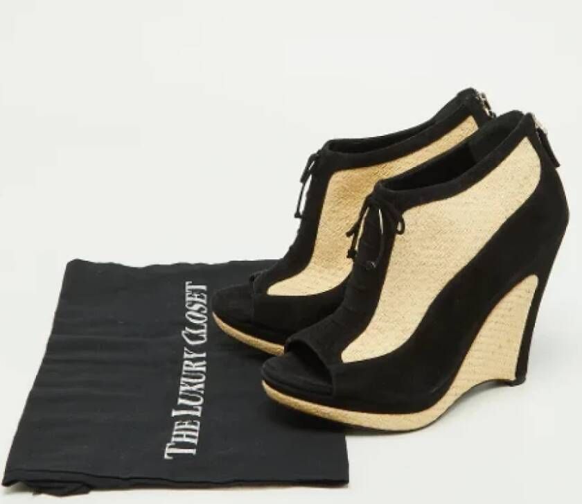 Fendi Vintage Pre-owned Raffia boots Black Dames