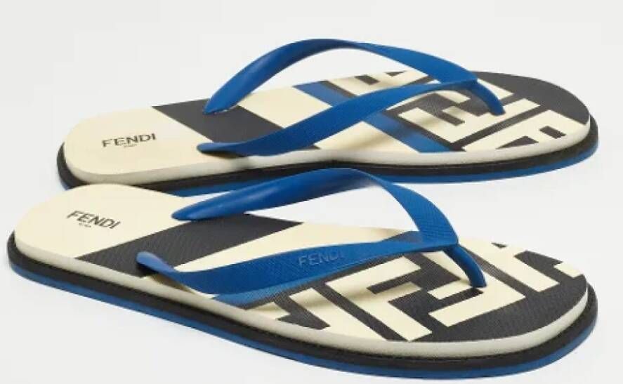 Fendi Vintage Pre-owned Rubber sandals Blue Heren