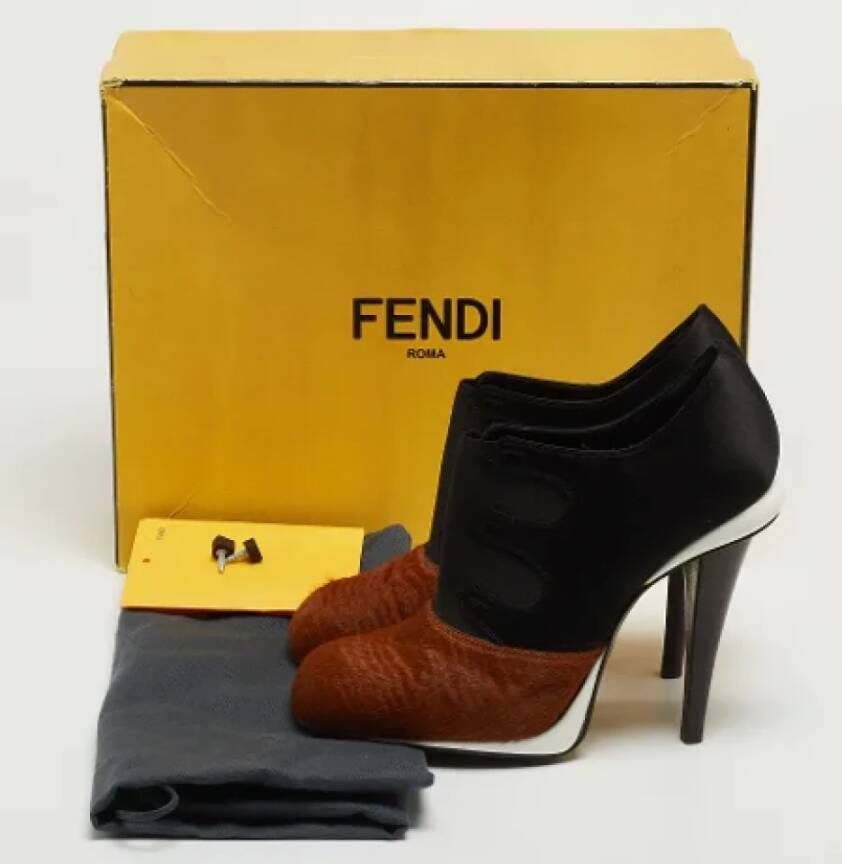 Fendi Vintage Pre-owned Satin boots Brown Dames