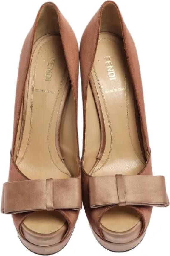 Fendi Vintage Pre-owned Satin heels Brown Dames