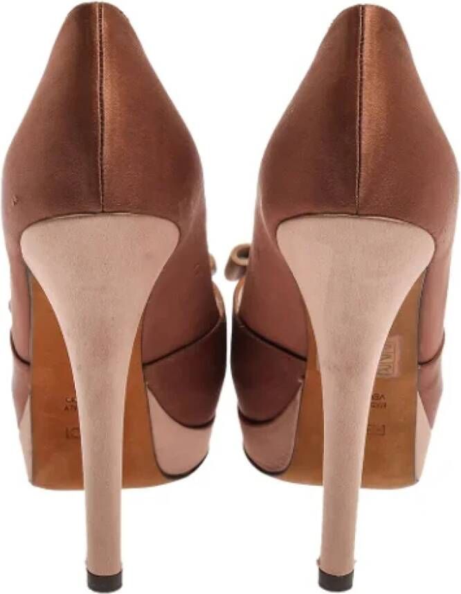 Fendi Vintage Pre-owned Satin heels Brown Dames
