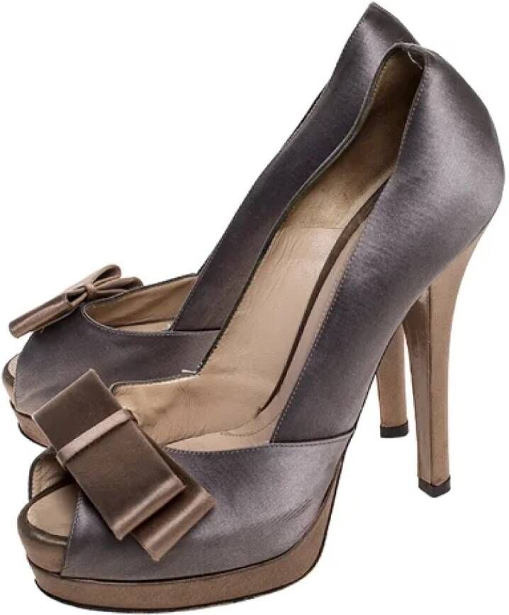Fendi Vintage Pre-owned Satin heels Gray Dames