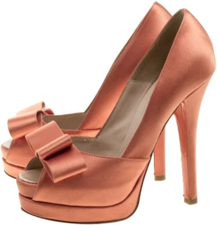 Fendi Vintage Pre-owned Satin heels Orange Dames