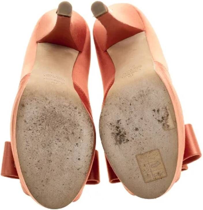 Fendi Vintage Pre-owned Satin heels Orange Dames