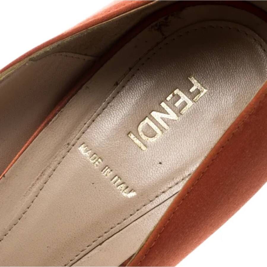 Fendi Vintage Pre-owned Satin heels Orange Dames