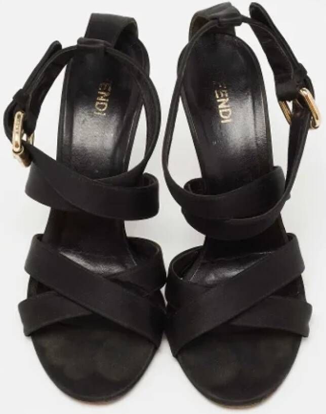 Fendi Vintage Pre-owned Satin sandals Black Dames