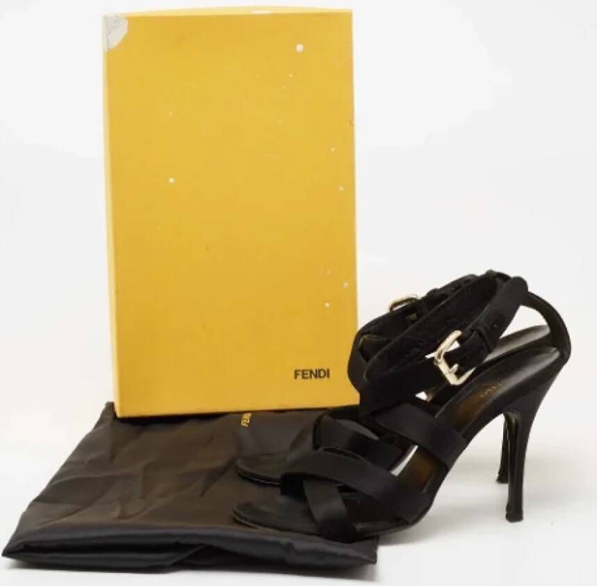 Fendi Vintage Pre-owned Satin sandals Black Dames