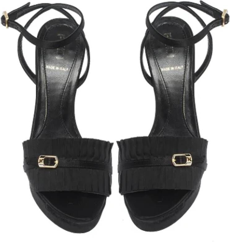 Fendi Vintage Pre-owned Satin sandals Black Dames