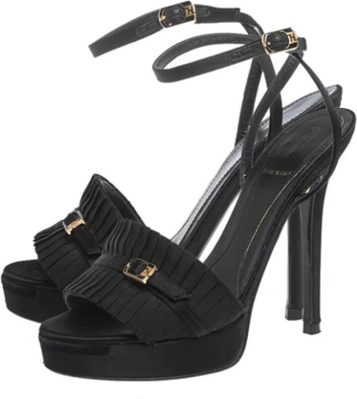 Fendi Vintage Pre-owned Satin sandals Black Dames