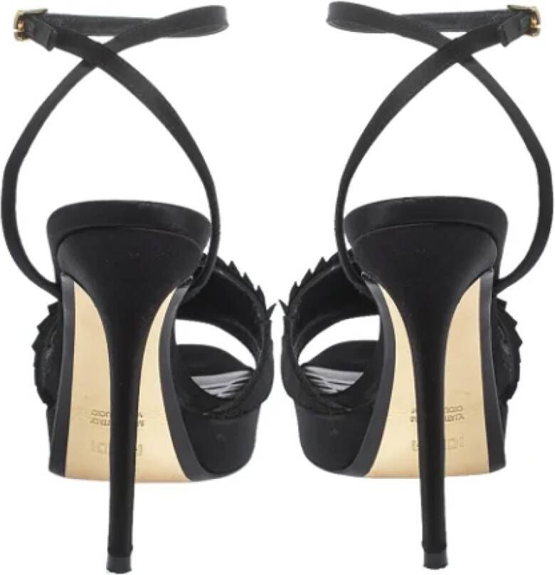 Fendi Vintage Pre-owned Satin sandals Black Dames