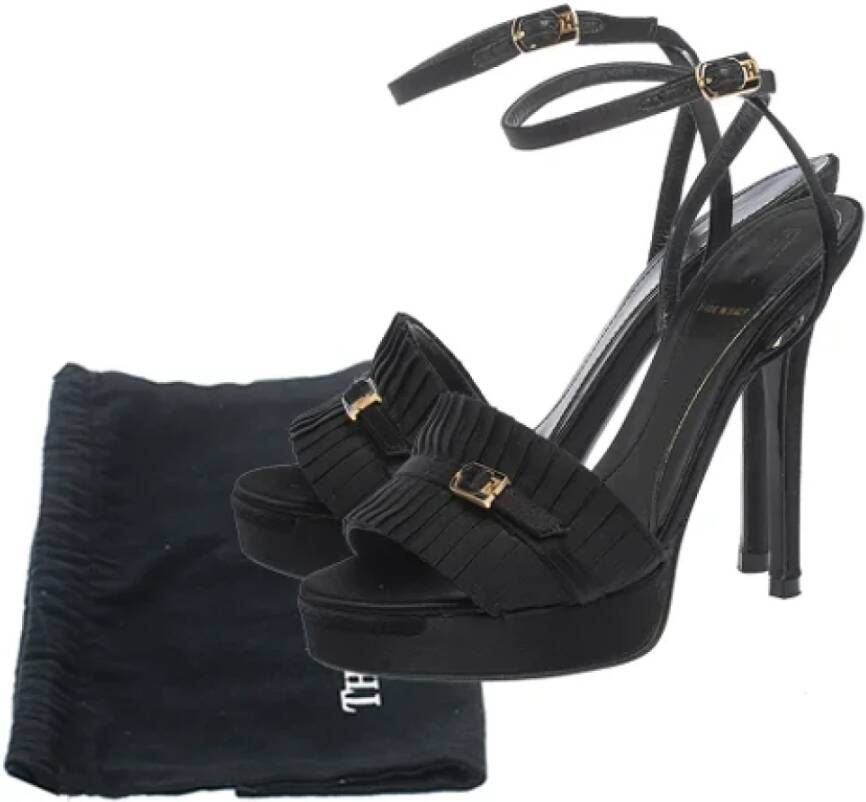 Fendi Vintage Pre-owned Satin sandals Black Dames