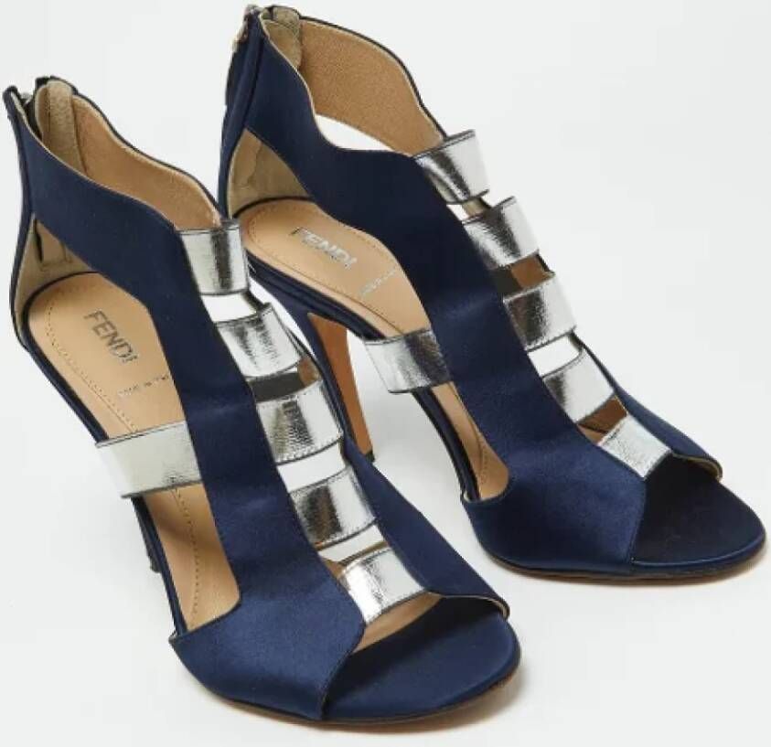 Fendi Vintage Pre-owned Satin sandals Blue Dames