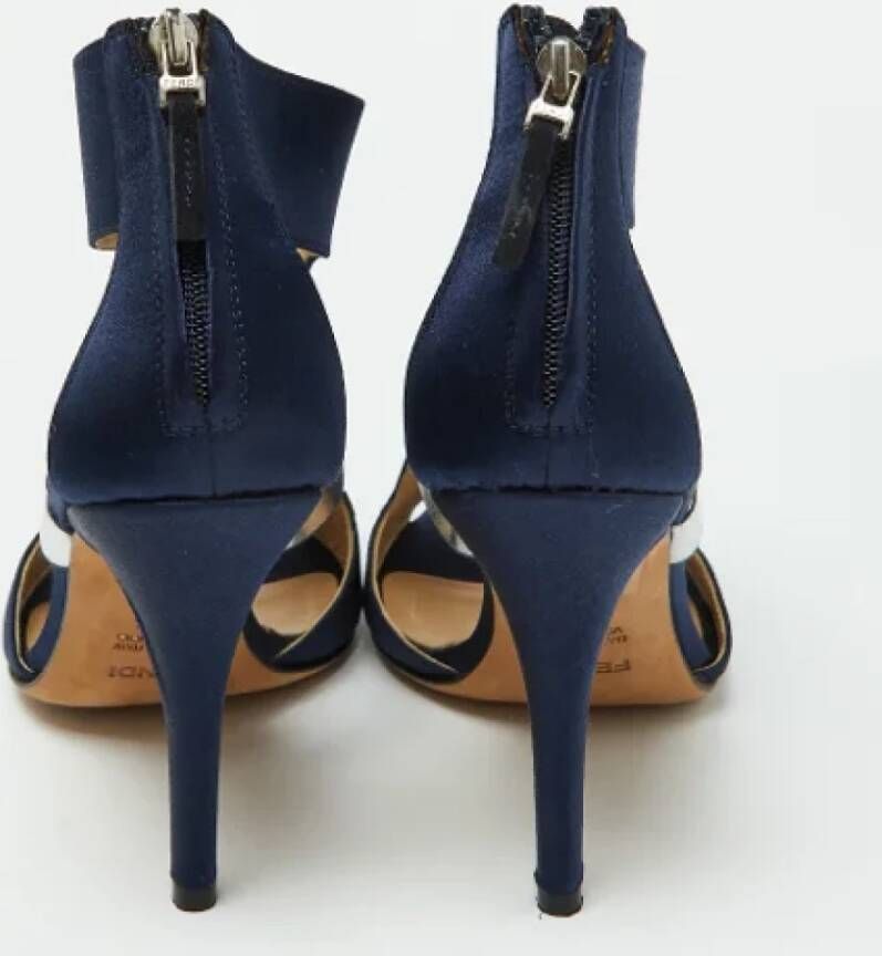 Fendi Vintage Pre-owned Satin sandals Blue Dames