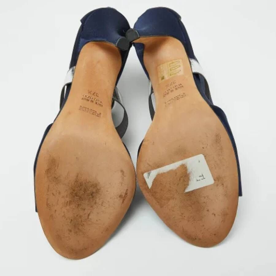 Fendi Vintage Pre-owned Satin sandals Blue Dames